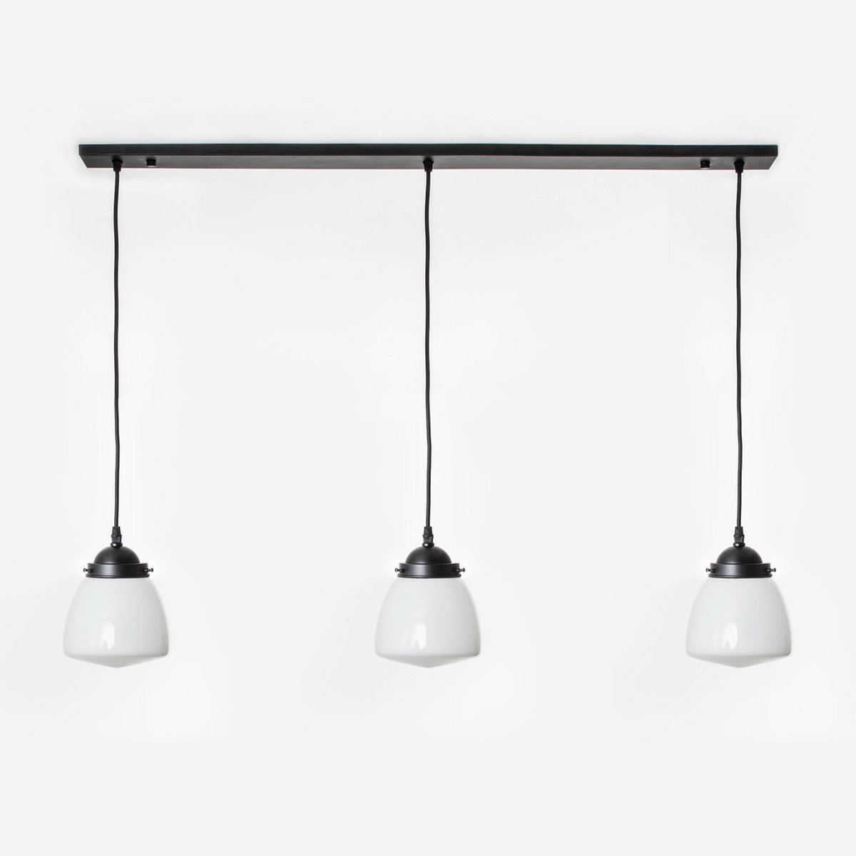 Coloured by Art 3 x Schoolbol Small lampen aan plafondbalk Moonlight - Art Deco Trade Wit