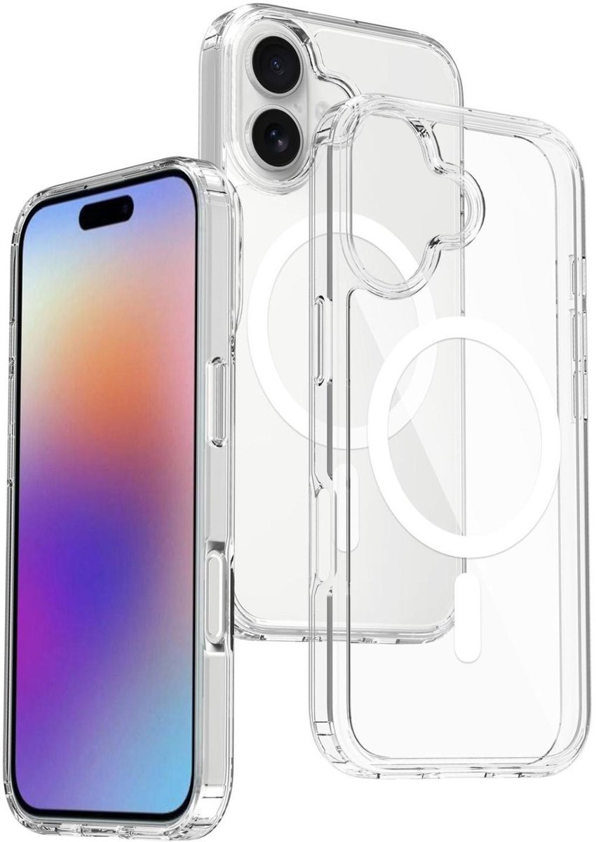 Mobigear Doorzichtig Hoesje geschikt voor Apple iPhone 17 MagSafe Telefoonhoesje Hardcase | Mobigear Crystal Backcover | Geschikt voor MagSafe | Geschikt voor Draadloos Opladen met Magnetische Ring | Geschikt voor MagSafe Case - Transparant