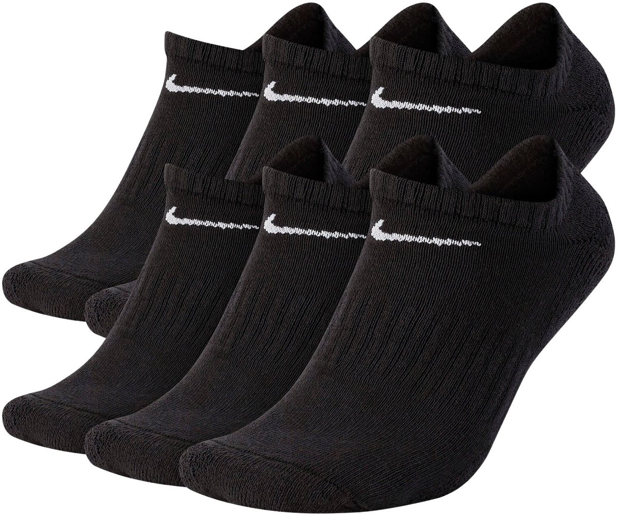 Nike Everyday Cushioned No-Show Socks 6-pack Zwart
