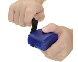 Handcrank-oplader - Compacte USB-handcrank-noodlader voor mobiele telefoons - Draagbare MP4-oplader - LED-indicatielampje - Geschikt voor gebruik buitenshuis - Noodoverlevingsuitrusting voor buitenshuis - Blauw