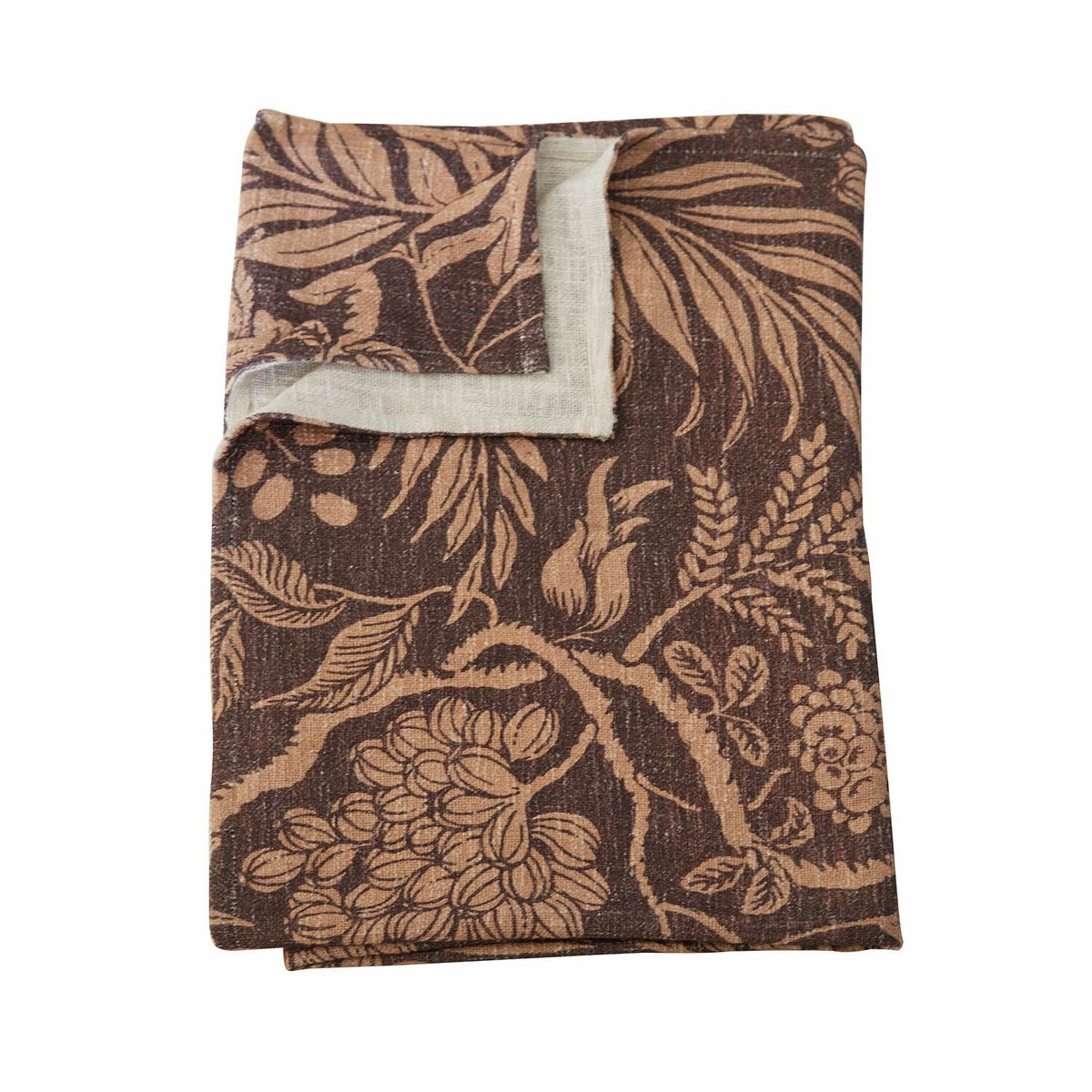Loberon Plaid Carivelle roestbruin/crème