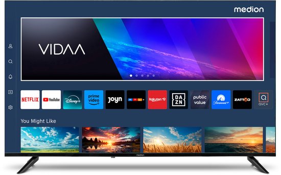 MEDION Ultra HD TV 108 cm (43 inch) (Smart TV, HDR10, VIDAA Store, Netflix, Prime Video, Disney+, DAZN, Paramount+, HbbTV, PVR, Bluetooth), MD 843200