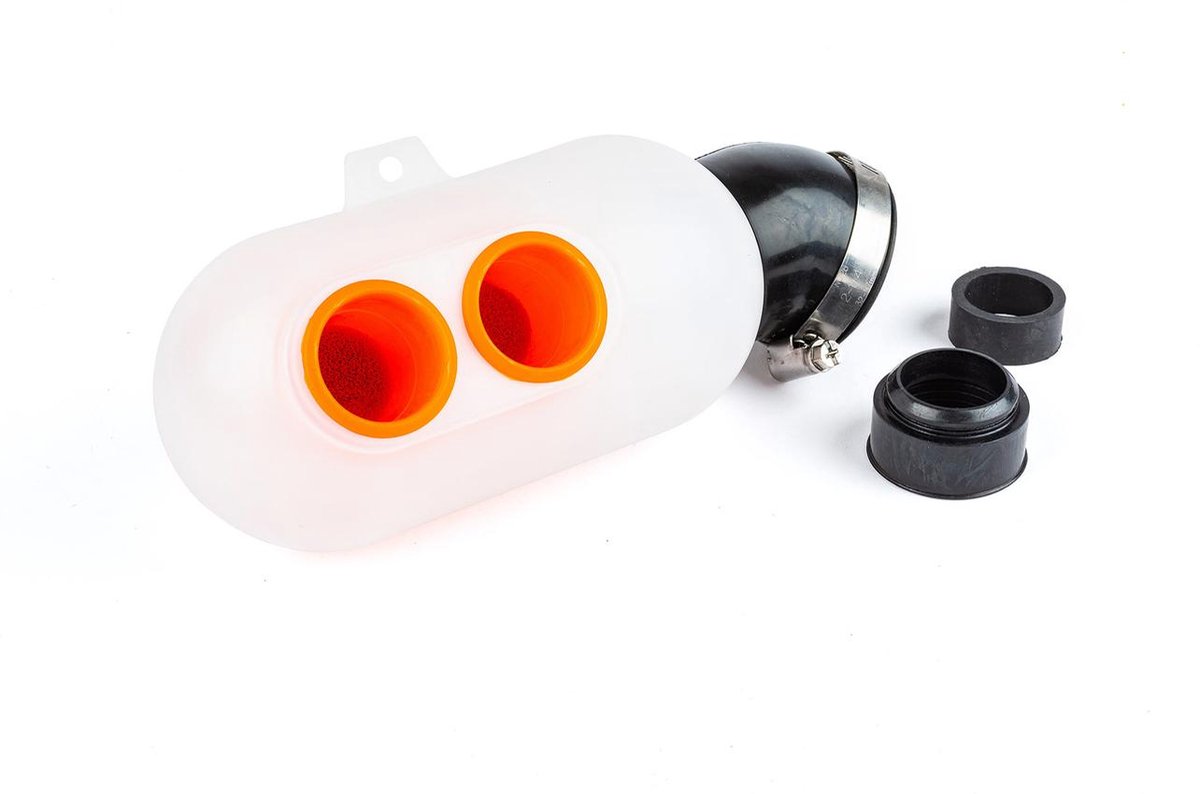 Motoforce Luchtfilterbox - universeel - 28, 35 en 48mm - wit/oranje