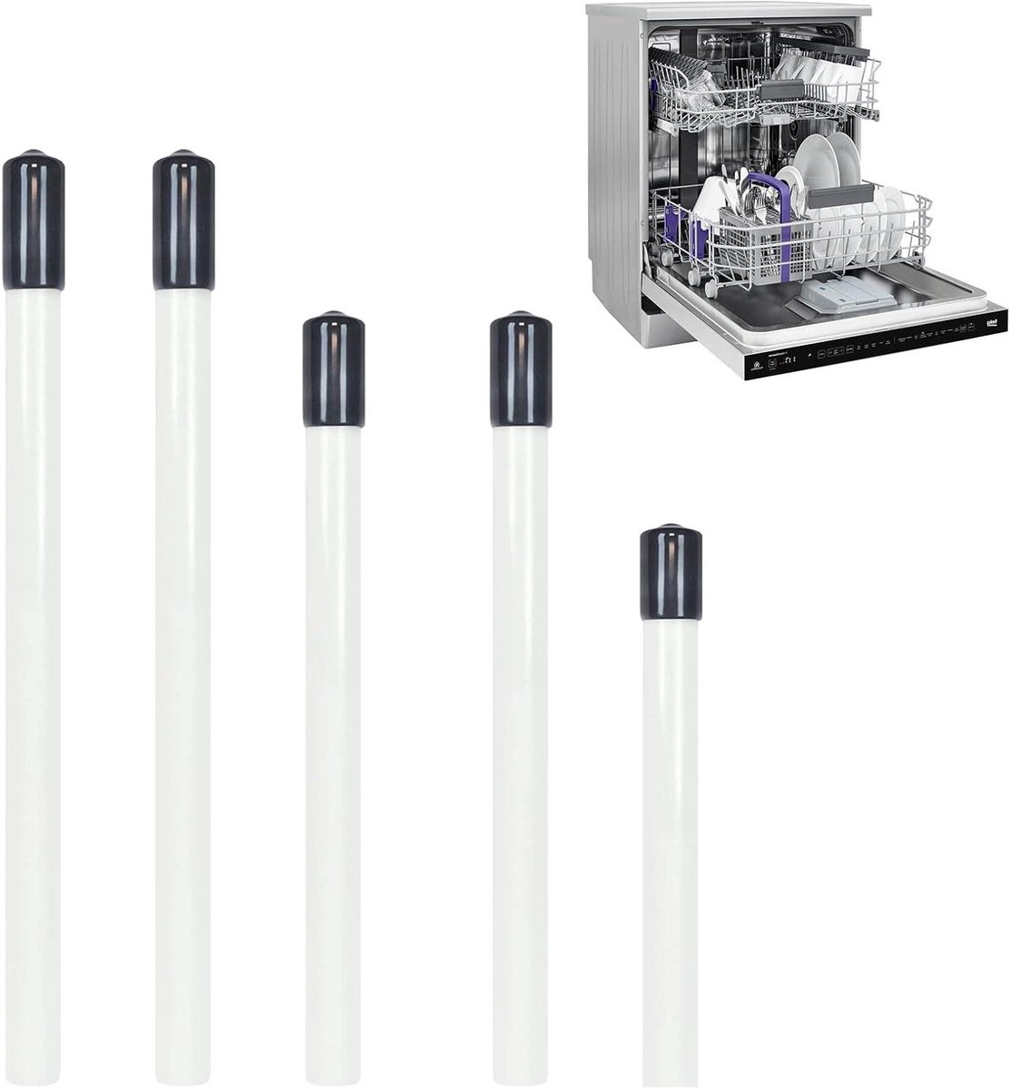 Allecto Plus - Glazenhouders voor vaatwasser - Set van 5 - Bescherming voor wijnglazen - Vaatwasseraccessoire - 21cm 17cm 11.5cm.