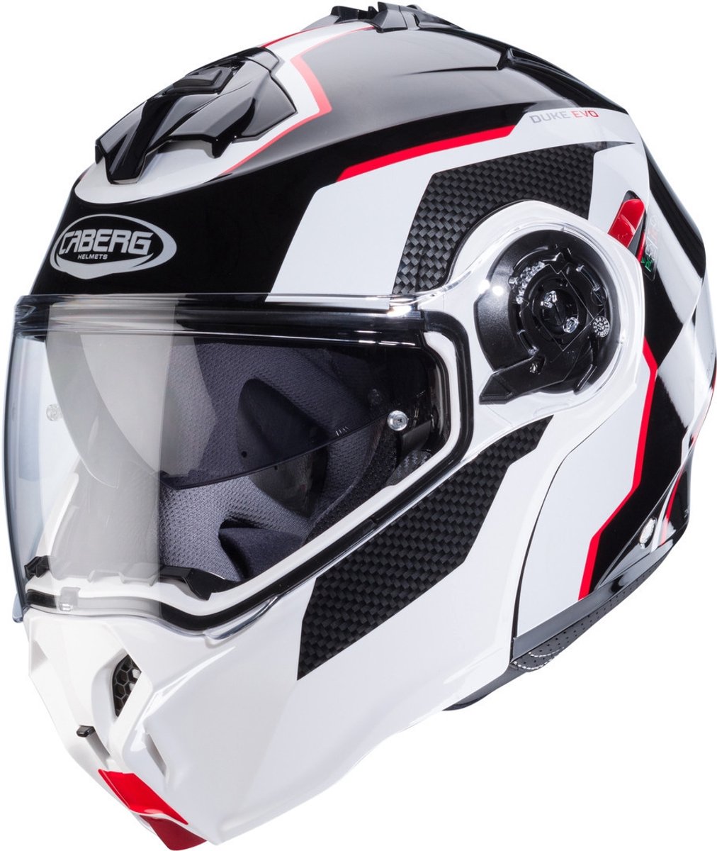 Caberg Duke Evo Move Zwart Wit Rood Systeemhelm - Maat L - Helm