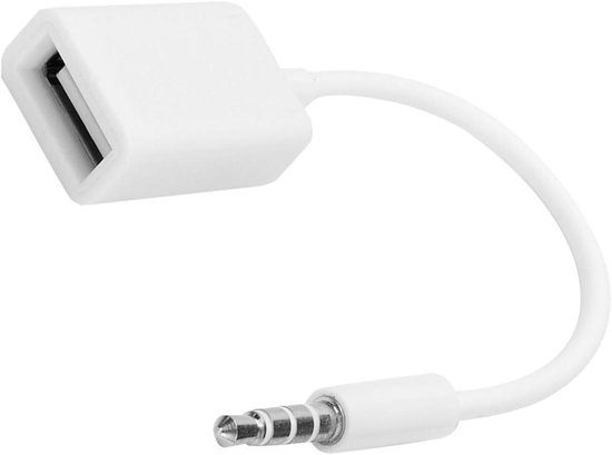 **Allecto Plus - 3.5mm Male Aux Audio Plug Jack to USB Female Converter Adapter - Voor Auto Stereo - MP3 CD Speler - Externe USB Adapter**