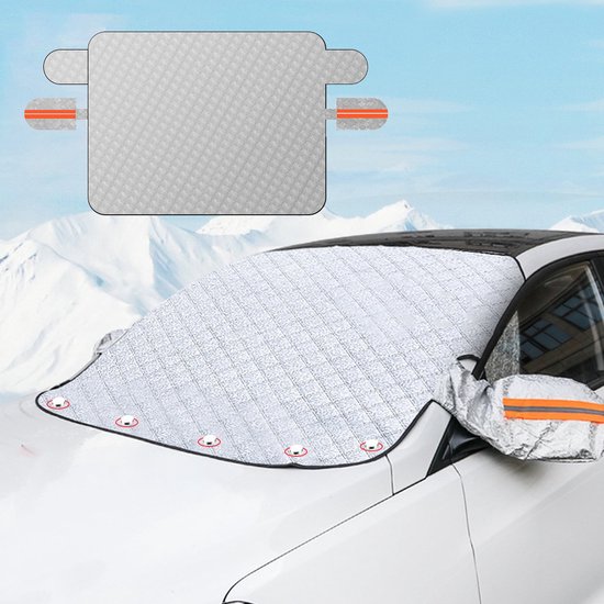 Housse de pare-brise magnétique CHIWIN avec 5 aimants – Double face Argent/ Zwart – Protection antigel et solaire – Universelle pour SUV/berline/bus