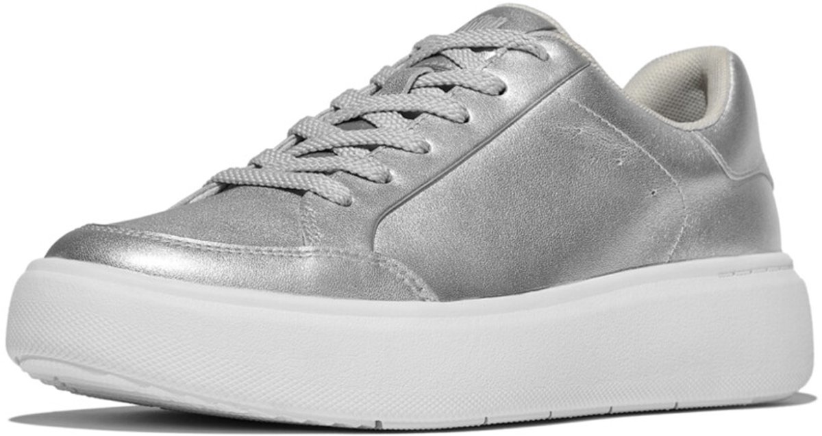 FitFlop Rtg Metallic-Leather Sneakers Dames Sneakers - Silver