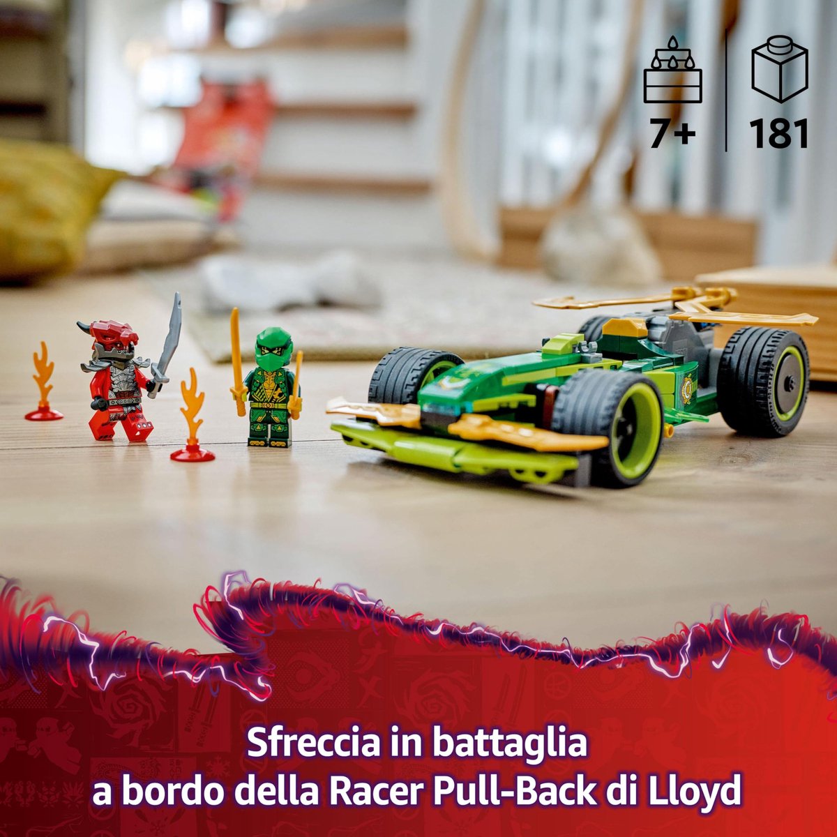 LEGO NINJAGO Lloyds pull-back racewagen set - 71828 — afbeelding 14