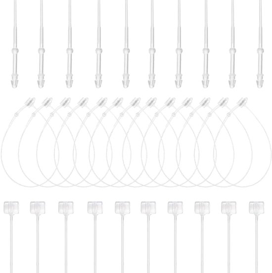 Nogeqi 1000 stuks veiligheidsdraden voor etiketten, prijskaartjes, rommelmarkt, labelpins, transparante kunststof, transparante luspeldjes voor kleding, productetiketten, schoenen, tassen, hanglabels