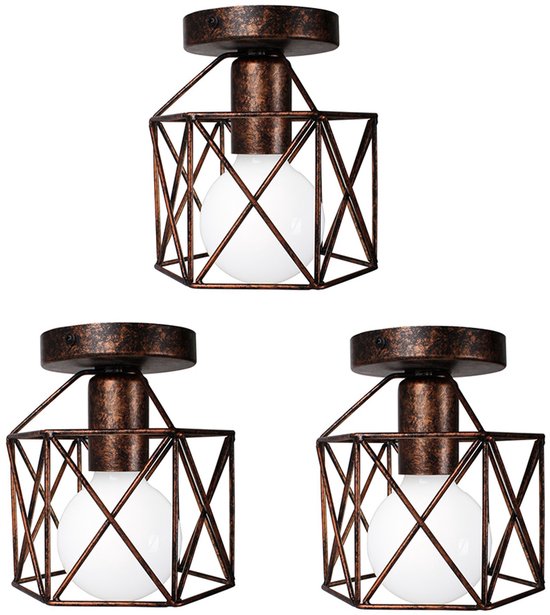 Hanglamp-Industriële Vintage Plafondlamp met 6 lampen E27 voor