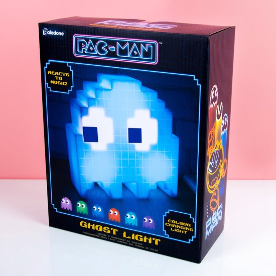 Pac-Man - Ghost Nachtlamp - Bureaulamp 16 kleuren LED met Party Mode