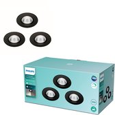 Philips Dive badkamer inbouwspot - zwart - 5 W - 3 pack