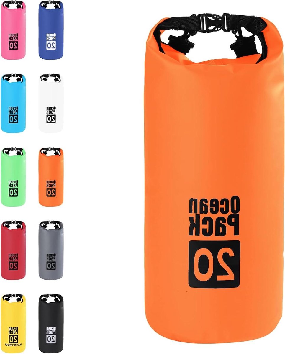 Allecto Plus - Droge Zak Oranje 20L Waterdichte Tas voor Kamperen en Reizen