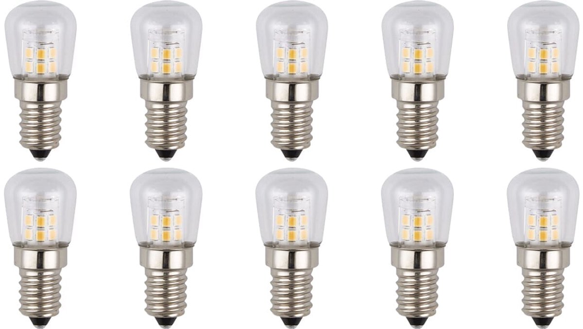 SPL E14 LED Lamp 2W - Koelkastlampje - Warm Wit - 2700K - LED Buislamp P23 - Vervangt 17W - 10 Stuks