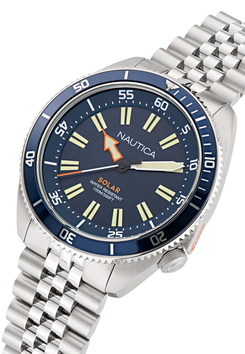 Nautica Nautica Vintage Kwarts Analoog Horloge Zilverkleur Case: 100% Stainless Steel | Armband: 100% Stainless Steel 44 mm NAPNVS404