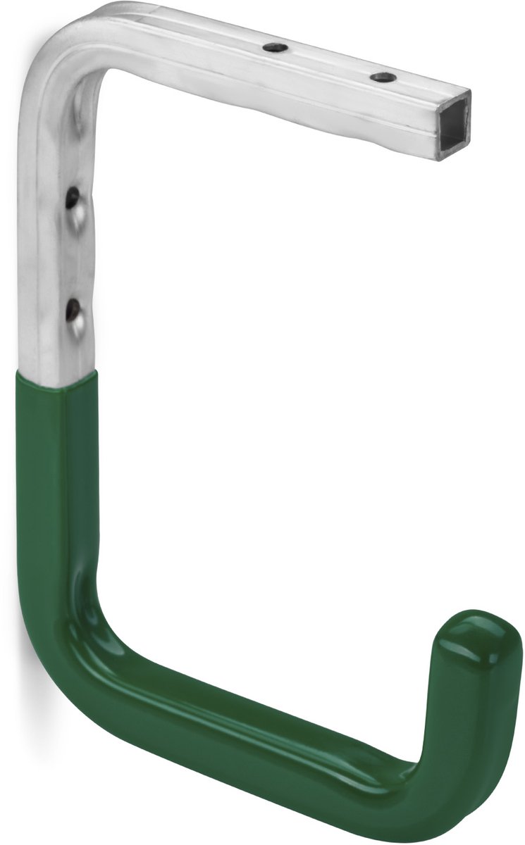 10 stuks Orgatech gereedschapshaken met plankdragers staal 160 x 115 mm met groen beschermrubber. Draagvermogen: 30 kg