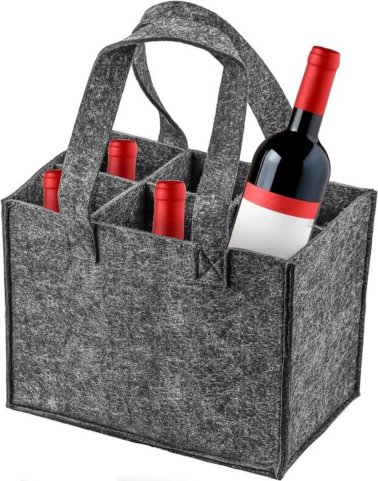 Out of the blue Flessentas 3 flessen bierdrager flessendrager transportmand »Beer to Go«, grijs, 18,5·21·7cm, vilten tas