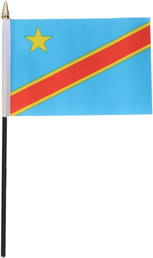 Mini drapeau Congo sur bâton 10 x 15 cm
