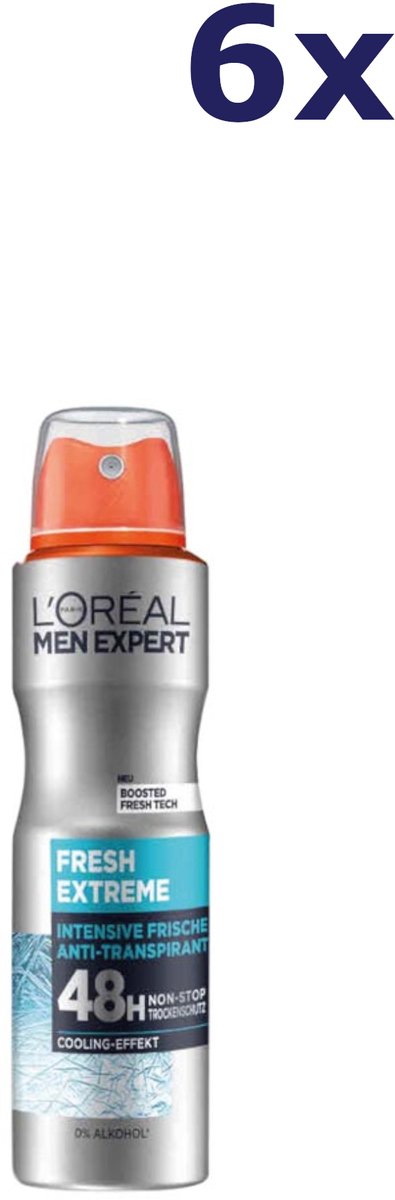 6x L'Oréal Men Expert deodorant Fresh Extreme 48H Non-Stop