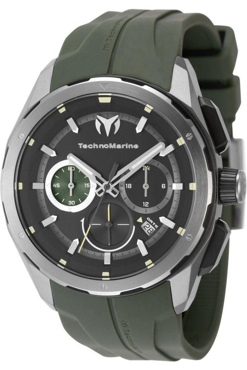TechnoMarine OCEAN - NOMAD TM-318100 Heren Horloge - Waterdicht - Analoog - Quartz Uurwerk - Roestvrij Staal met zwarte Wijzerplaat - 43mm