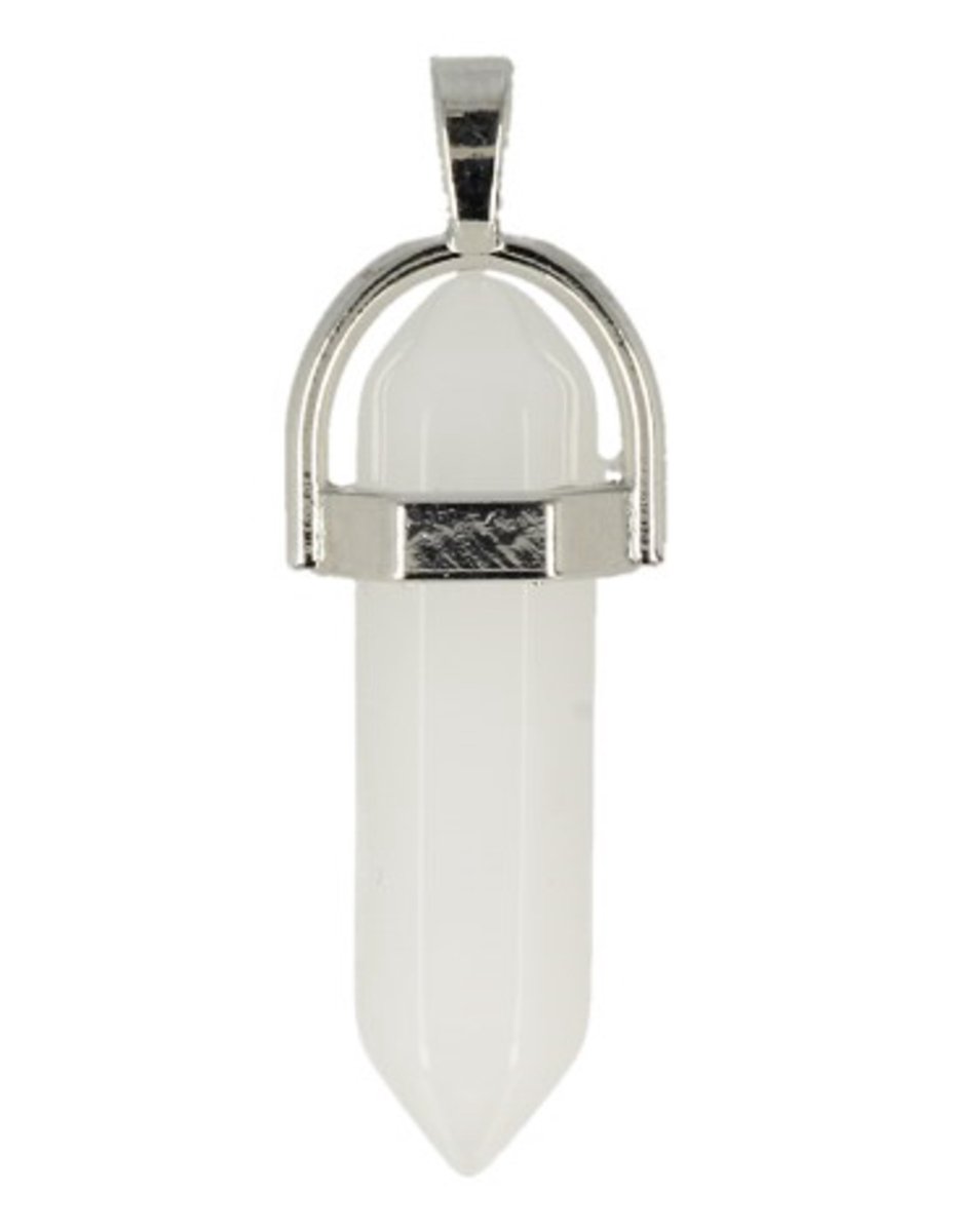 Ruben Robijn Jade wit dubbeleinder hanger