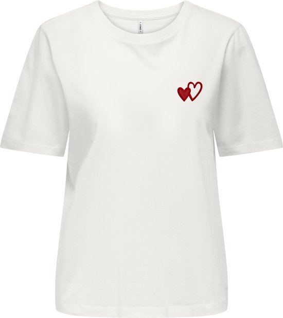 ONLY - ONLHAPPY LIFE S/S EMB TOP JRS - Dames - T-shirts