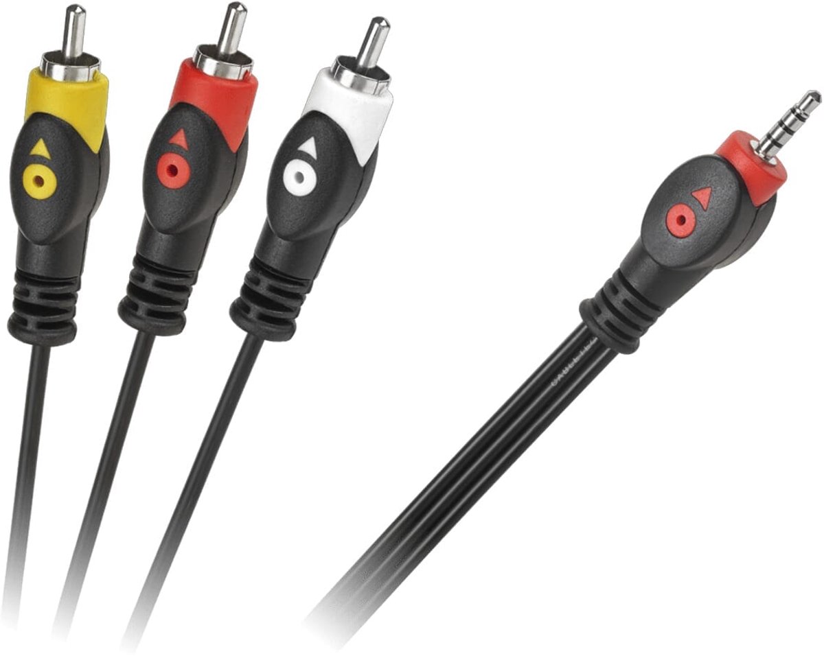 Orbit Electronic Audio/Video Kabel - 3x RCA (m) naar 3.5mm Jack (m) - 1.5m - Zwart