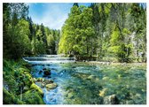 WALLARENA - Fotobehang - 400x280 cm - 3D waterval natuur landschap muurdecoratie