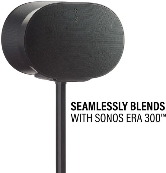 Sanus WSSE3A1-B2 adjustable speaker stand - verstelbaar in hoogte - luidsprekerstandaard - optimale luisterhoogte - kabelbeheer - geschikt voor Sonos ERA 300 - Zwart van Sanus — afbeelding 2