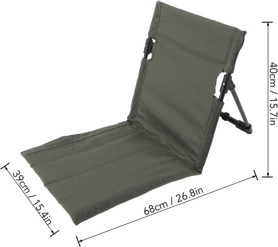 1 stuk - Vouwstoel - Opvouwbare strandstoel - Draagbare opvouwbare stoel - aluminium frame - met 600D Oxford-stof - voor ontspannen op reis, tuin, terras aan het zwembad - binnen- en buitenstoel - met draagtas - 68*39*40 cm - groen — afbeelding 5