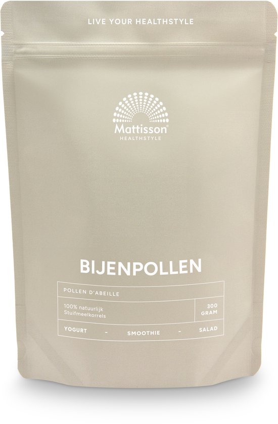 Mattisson - Bijenpollen - Stuifmeelkorrels - Stuifmeel Pollen - Voedingssupplement Immuunsysteem, Cholesterolbalans en Antioxidant - Vegan - 300 Gram