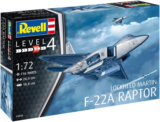 Foto: 1 72 revell 03858 lockheed martin f 22a raptor jet fighter plastic modelbouwpakket