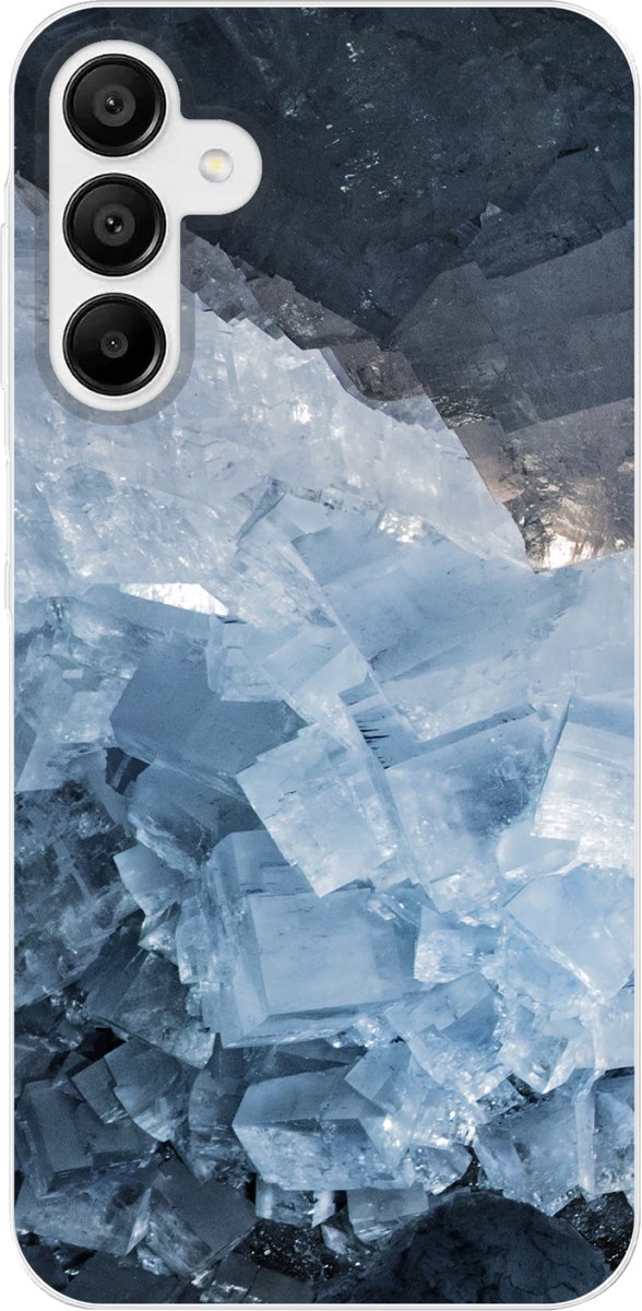 Telefoonhoesje Geschikt voor Samsung Galaxy A15 5G hoesje - Natuursteen - Kristal - Blauw - Siliconen Telefoonhoesje Telefoonhoesje