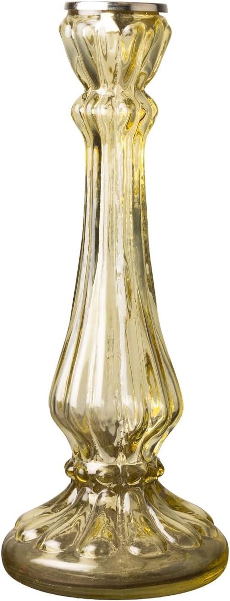 CHEHOMA - 51822330 - Gele glazen kaarsenhouder - Kandelaar - 58 x 42 x 39 cm