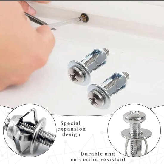 20pcs M6 x 25 Holle Metalen Ankers - Metalen Holle Wandpluggen voor Holle Ruimtes - Jack Nuts Petal Nuts - Expansie Moeren - Dunne Bevestigingen - Holle Wandanker - Assortiment Kit voor Zware Lasten — afbeelding 5