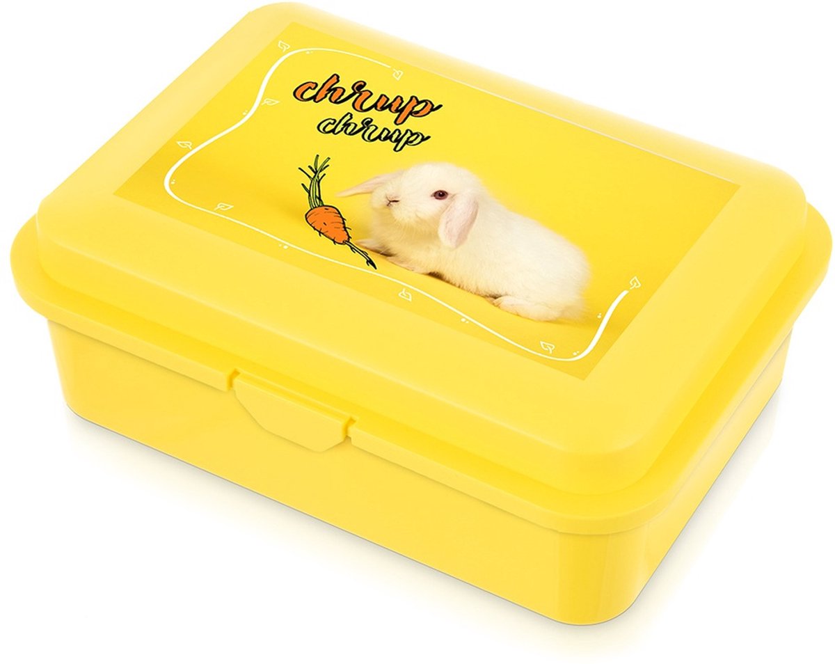 Lunchbox Geel Konijn 750 ml - Bento Box - Broodtrommel