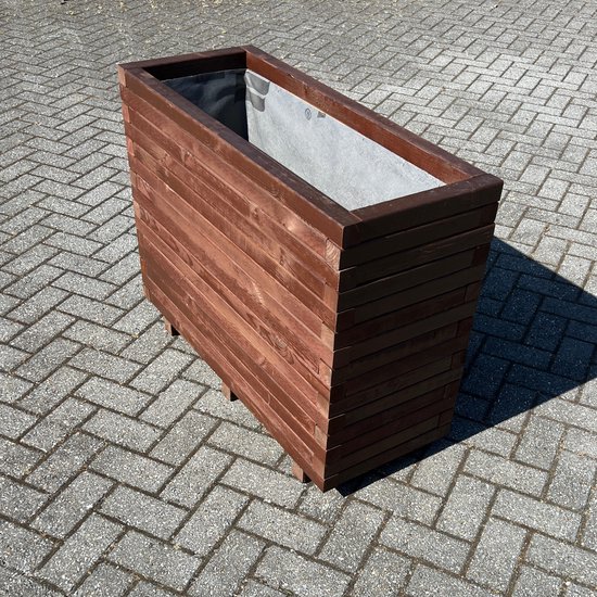 AMISHOUT - Jardinière haute en bois 100x40x72cm – marron – jardinière d'extérieur