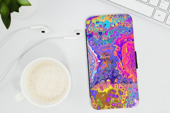 Étui pour téléphone iPhone XR Bookcase - Art - Formes - Couleur - Psychédélique - Avec compartiments - Étui portefeuille avec fermeture magnétique
