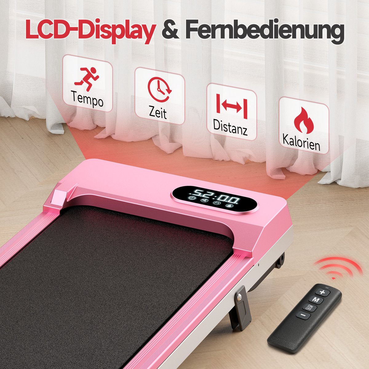 3 Loopband 8 km/u 3-in-1 met 7% Helling Roze - afbeelding 2