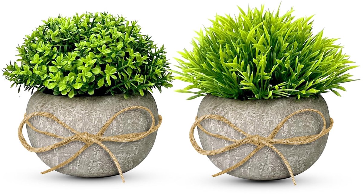 Ibenzoa® Kunstplanten Set van Eucalyptus met Decoratieve Potten voor Interieur en Exterieur Gebruik
