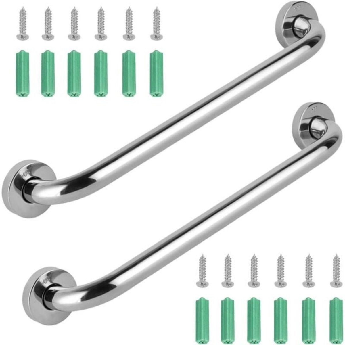 EXCITAT Douchebeugel - Badkamerbeugel - Wandmontage - Roestvrij staal - Eenvoudige installatie - Voor douche, bad, keuken en badkamer - 30 cm - Set van 2