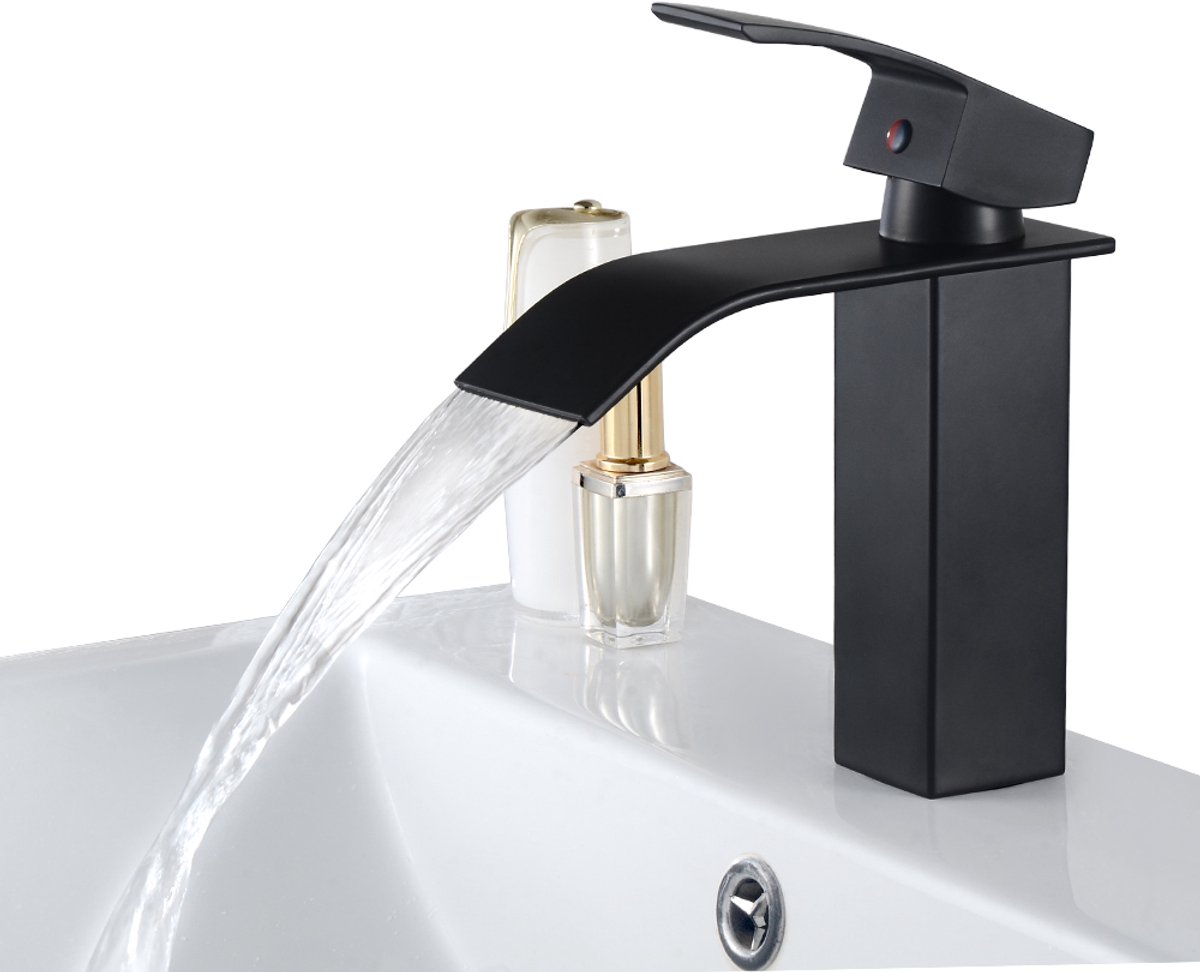Auralum max Wastafelkraan Zwart - Wastafel Kraan - Badkamer Wastafelkraan - Waterbesparend