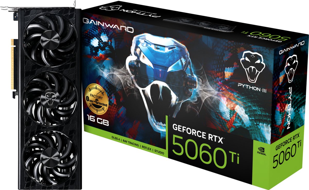 Gainward GeForce RTX 5060 Ti Python III OC NVIDIA 16 GB GDDR7
