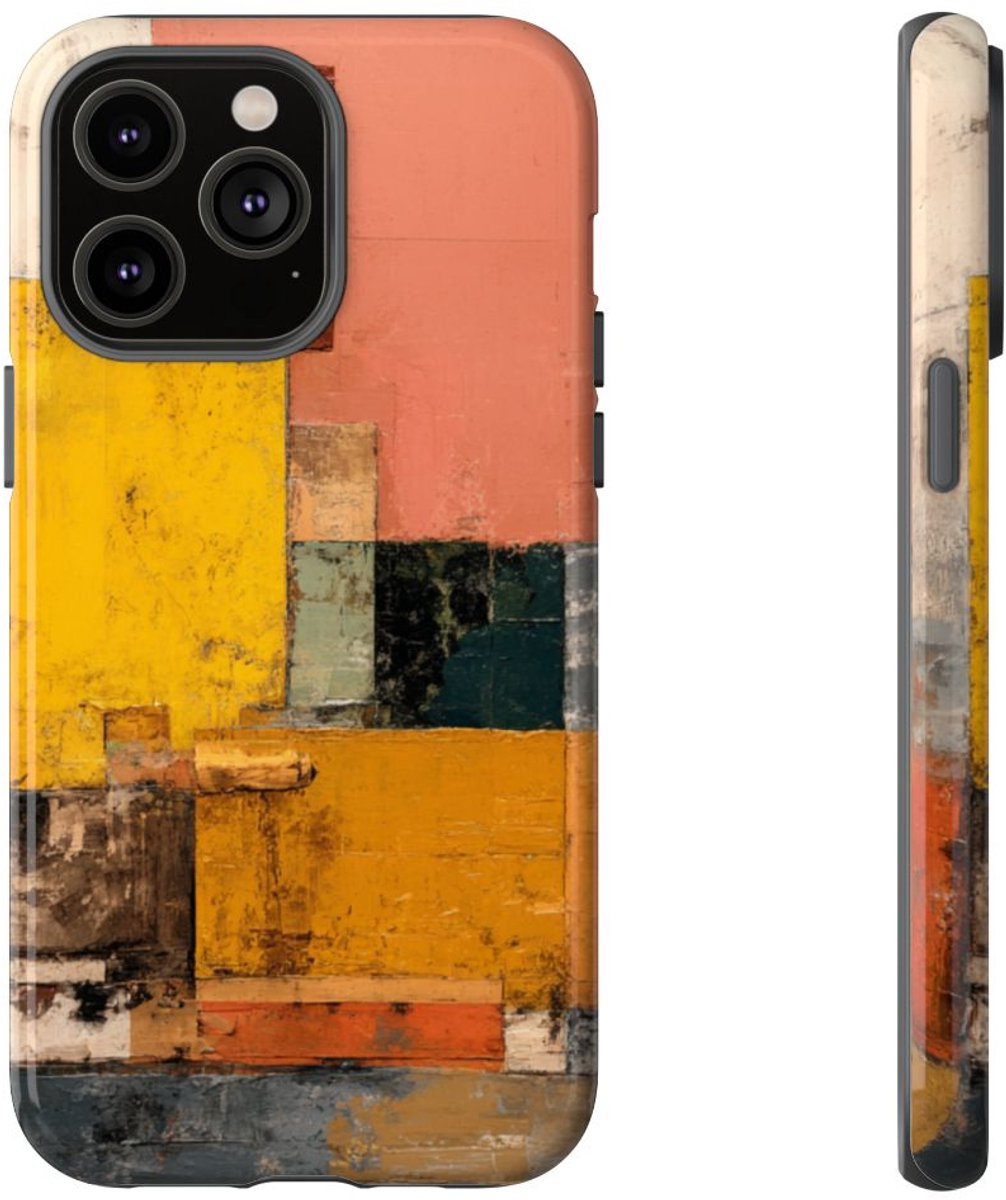 Abstracte Geometrische Kleurenblokken – Telefoonhoesje Geschikt voor iPhone 14 Pro Max