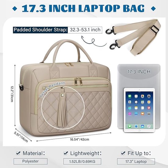 Tech-Protect Carrying Bag for 15-16 Laptop - Beige - kopen bij