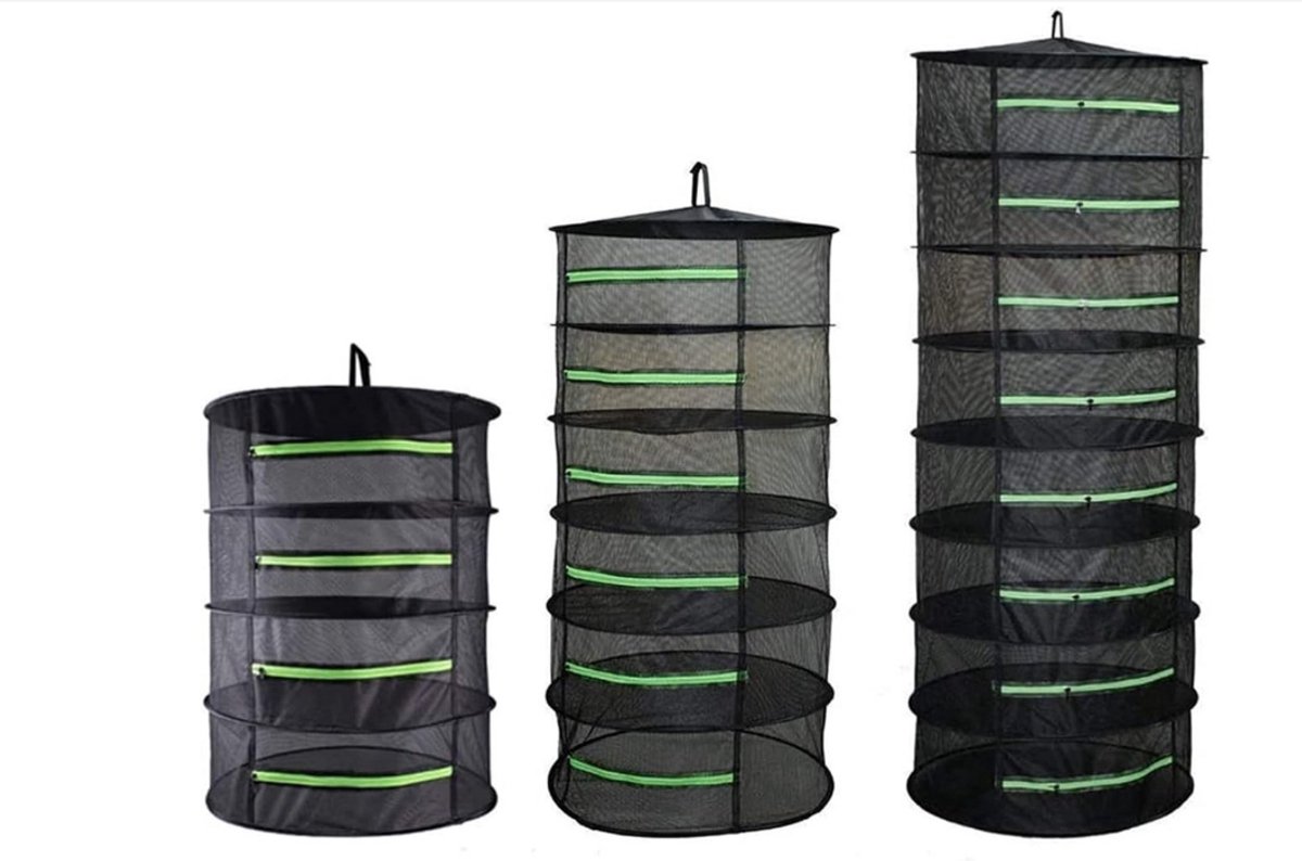 WNHB® Droognet voor Kruiden 4-Laags - Inklapbare Kruidendroger met Ritssluiting - Hangend Droogrek voor Planten Bloemen Vis Vlees en Fruit