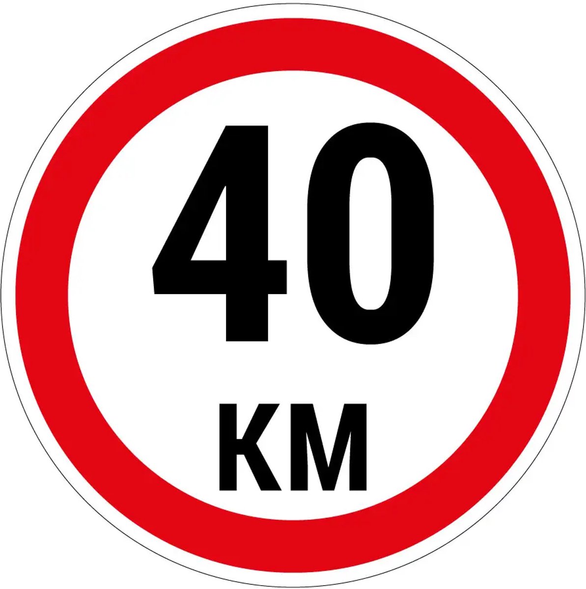 40 km sticker | 15 cm