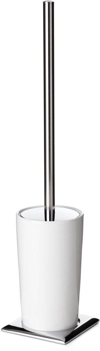 TATAY Toiletborstel | Roestvrij staal & Zamak | Toiletborstel van 100% roestvrij staal | Modern, minimalistisch design | 8,5 x 8,5 x 37,5 cm - Ronda Collectie - Wit
