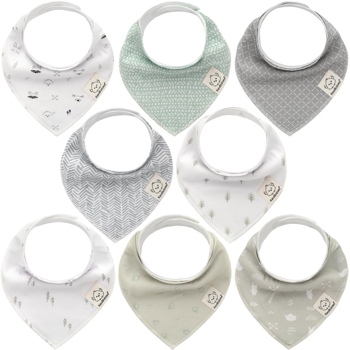 Image of 8-pack baby-slabbetjes voor jongens en meisjes - Unisex baby-slabbetjes, superabsorberende baby-slabbetjes, biologische katoenen baby-slabbetjes, babysjaals voor baby's, kwijlslabbetjes (Nordic)